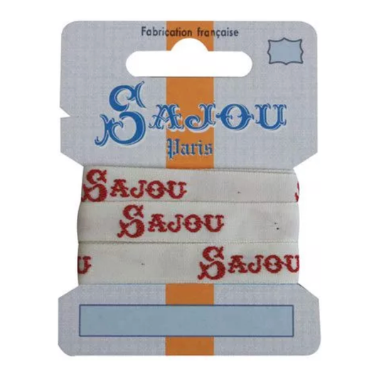Cotton Ribbon Sajou Red Rogo - 1m Card