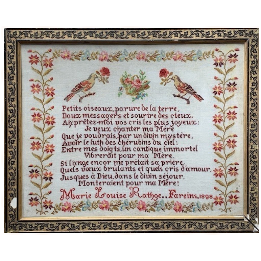 Reflets de Soie ~ Marie-Louise Rathge 1898 Reproduction Sampler