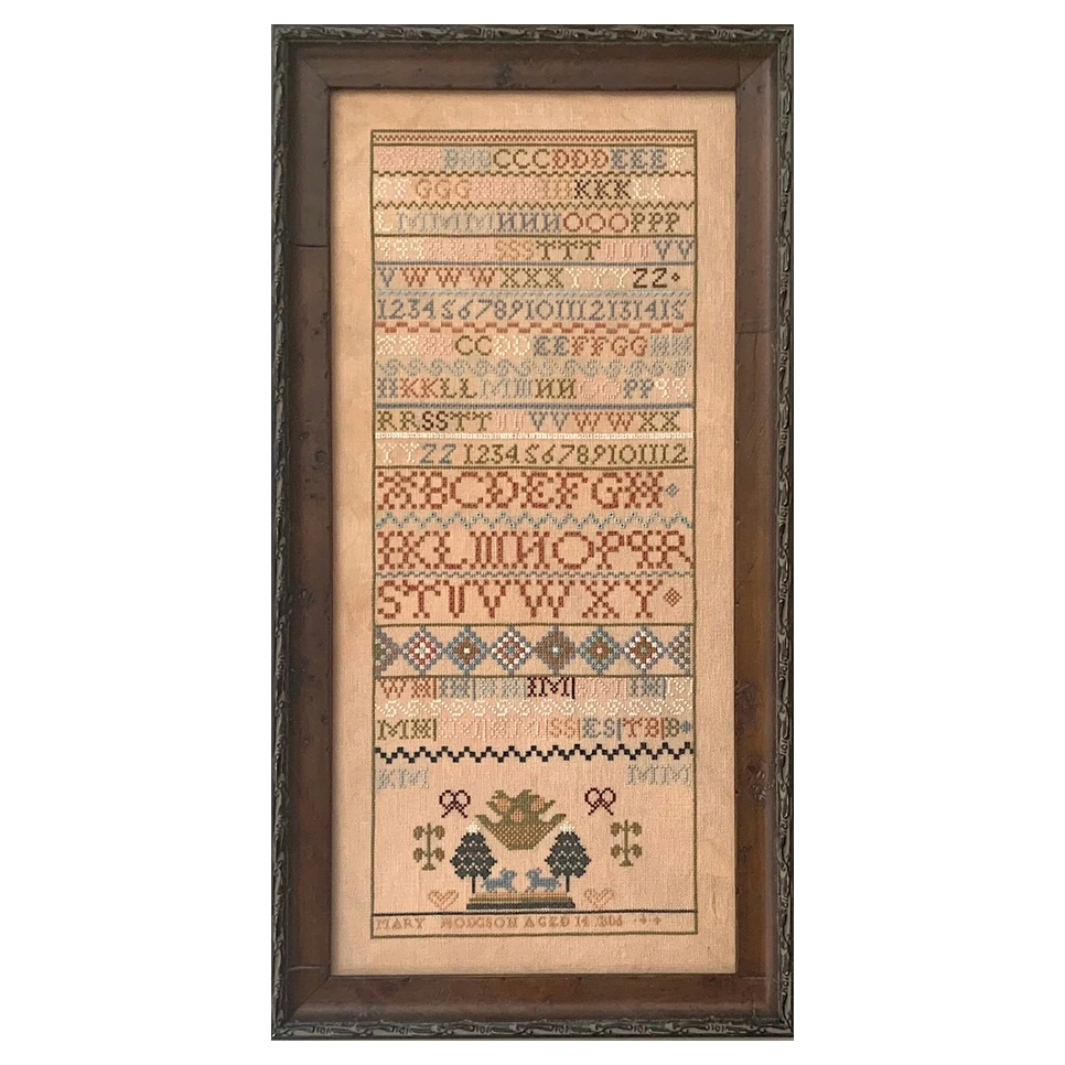 Olde Willow Stitchery Mary Hodgson Aged 14, 1806 Reproduction Sample