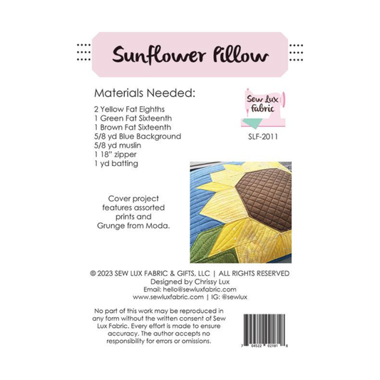 Sew Lux | Sunflower Pillow Quilt Pattern