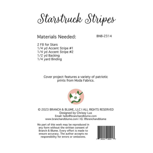 Branch & Blume | Starstruck Stripes Quilt Pattern