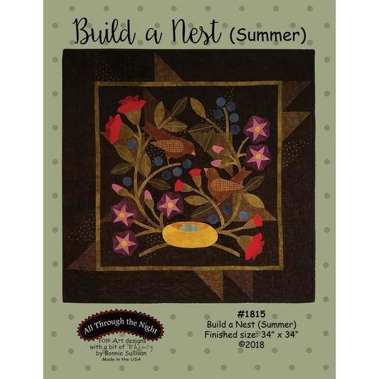 All Through the Night ~ Build a Nest Summer Wool Applique Pattern