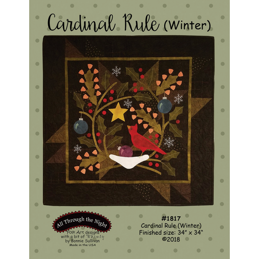 All Through the Night ~ Cardinal Rule Winter Wool Applique Pattern