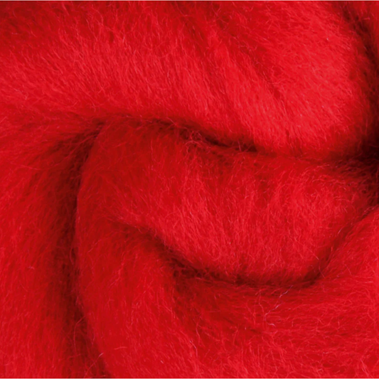 Wistyria Editions ~ Red Wool Roving 1 oz.