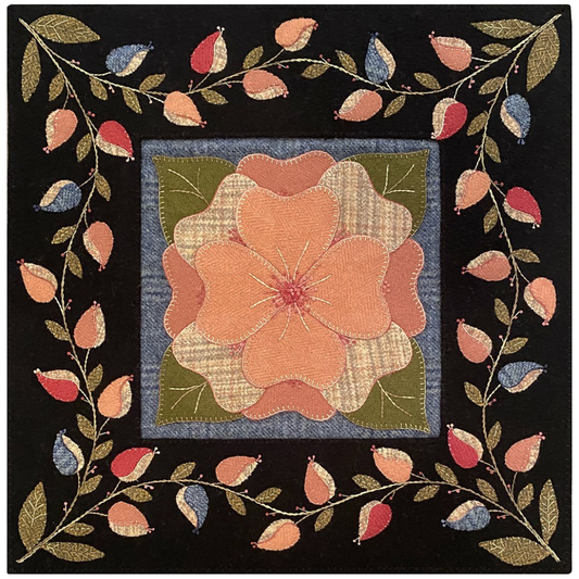 Karen Yaffe Designs ~ Cabbage Rose Wool Applique Pattern