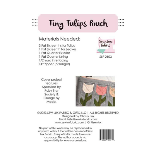 Sew Lux | Tiny Tulips Pouch Pattern