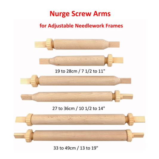 Nurge Screw Arms for Adjustable Needlework Frames | 19cm (7 1/2″) to 28cm (11″) 250-a