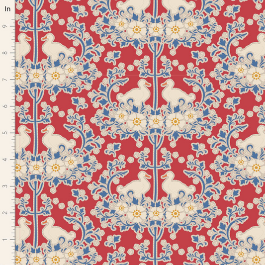 Tilda Fabrics Jubilee ~ TIL100545 ~ Duck Nest ~ Red