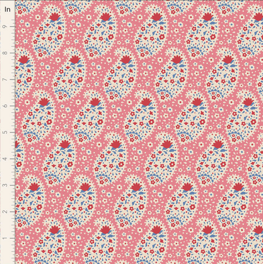 Tilda Fabrics Jubilee ~ TIL100546 ~ Tear Drop ~ Pink