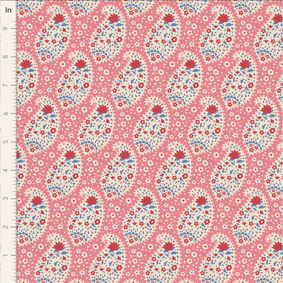 Tilda Fabrics Jubilee ~ TIL100546 ~ Tear Drop ~ Pink