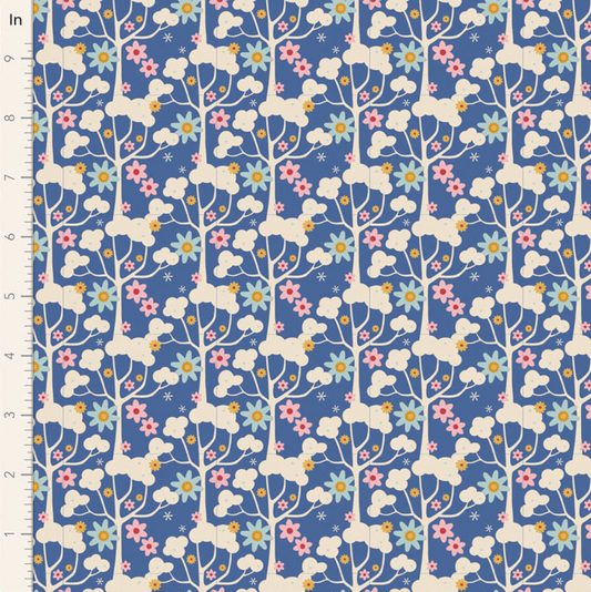 Tilda Fabrics Jubilee ~ TIL100552 ~ Wildgarden ~ Blue