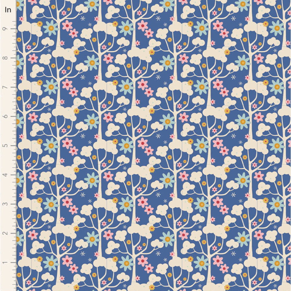 Tilda Fabrics Jubilee ~ TIL100552 ~ Wildgarden ~ Blue