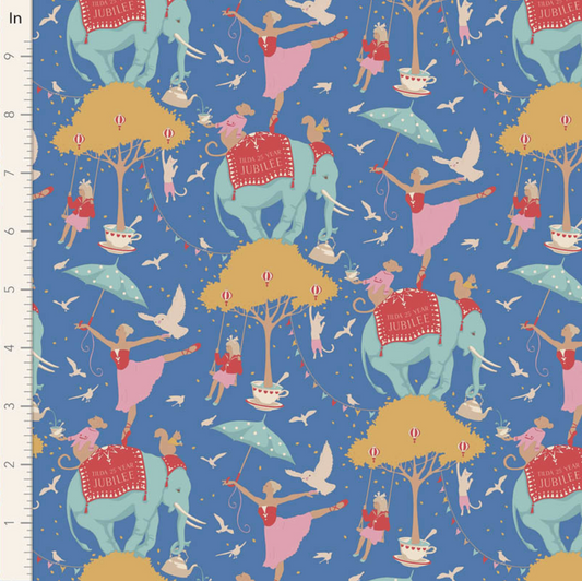 Tilda Fabrics Jubilee ~ TIL100553 ~ Circus Life ~ Blue