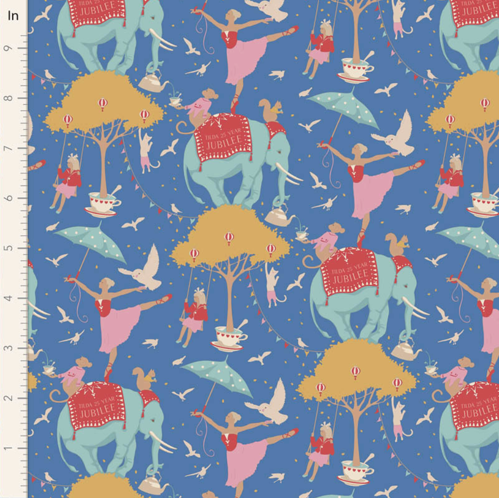 Tilda Fabrics Jubilee ~ TIL100553 ~ Circus Life ~ Blue