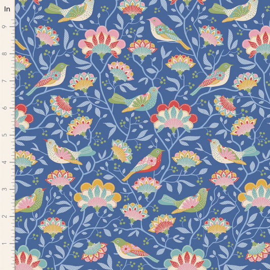 Tilda Fabrics Jubilee ~ TIL100554 ~ Bird Tree ~ Blue
