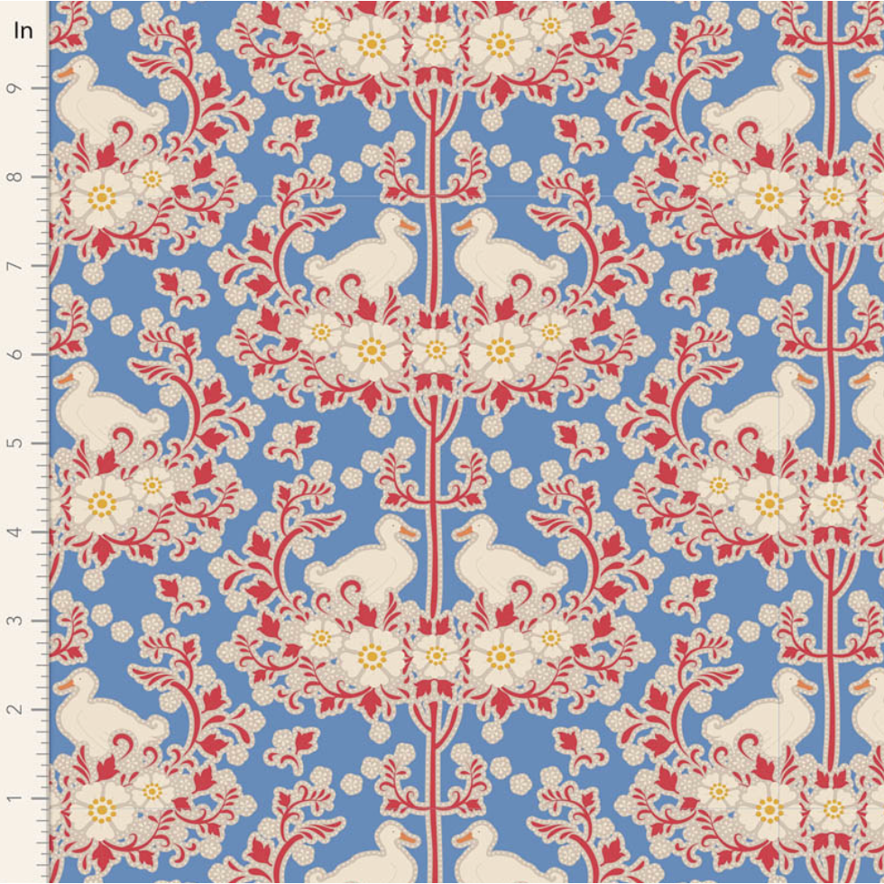 Tilda Fabrics Jubilee ~ TIL100555 ~ Duck Nest ~ Blue