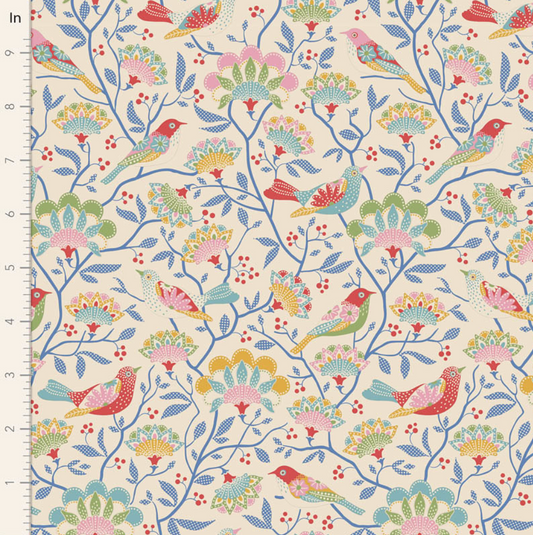 Tilda Fabrics Jubilee ~ TIL100557 ~ Bird Tree ~ Cream