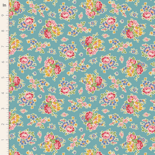 Tilda Fabrics Jubilee ~ TIL100559 ~ Sue ~ Teal