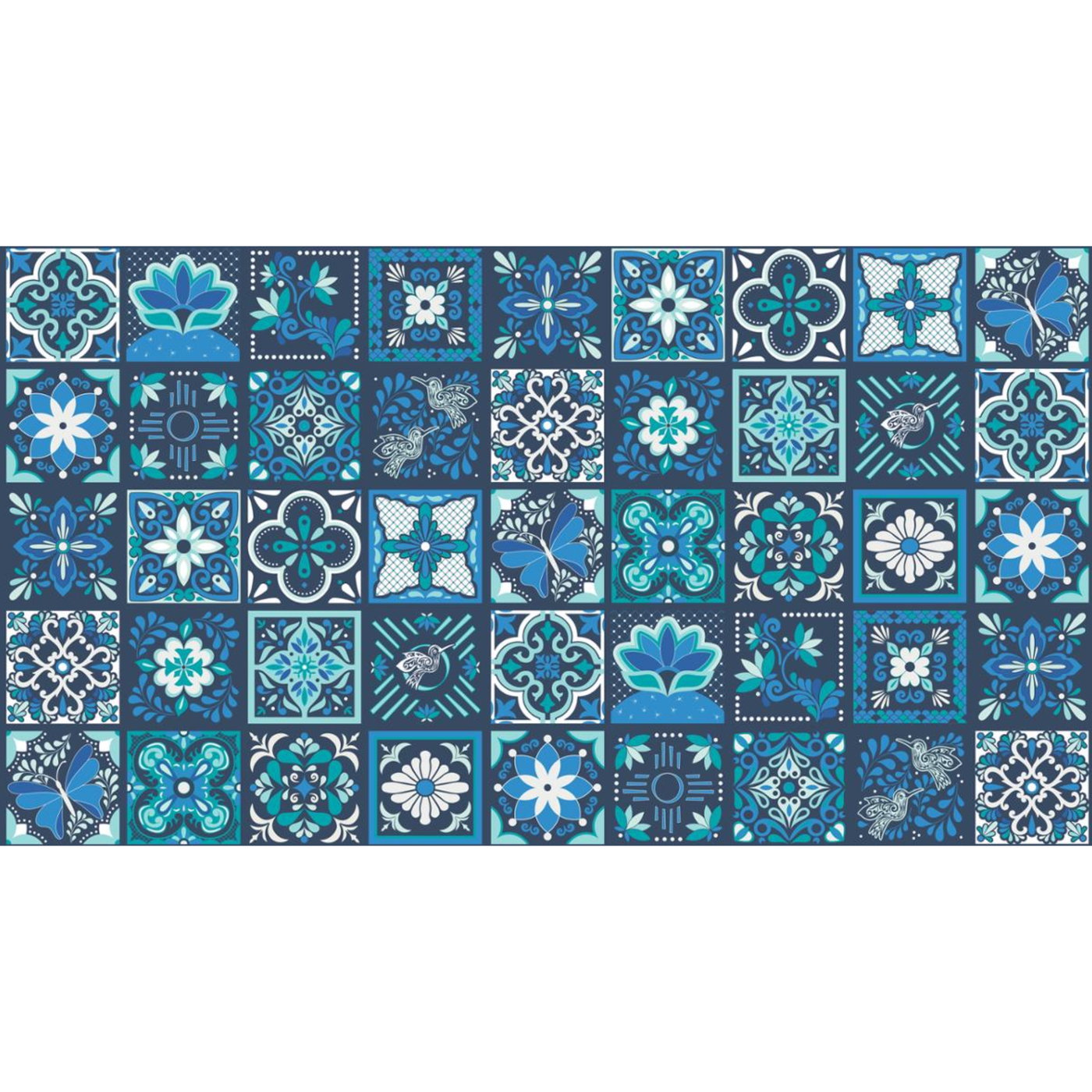 Land of Enchantment ~ Tiles Panel ~ Blue Aqua