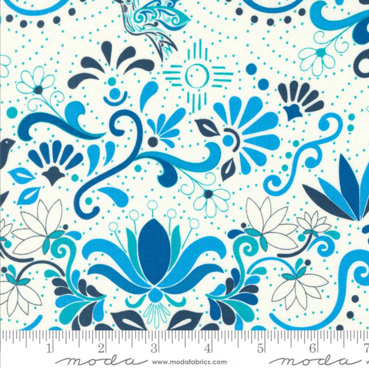 Land of Enchantment ~ Talavera Florals ~ Hacienda Blue 45030 32