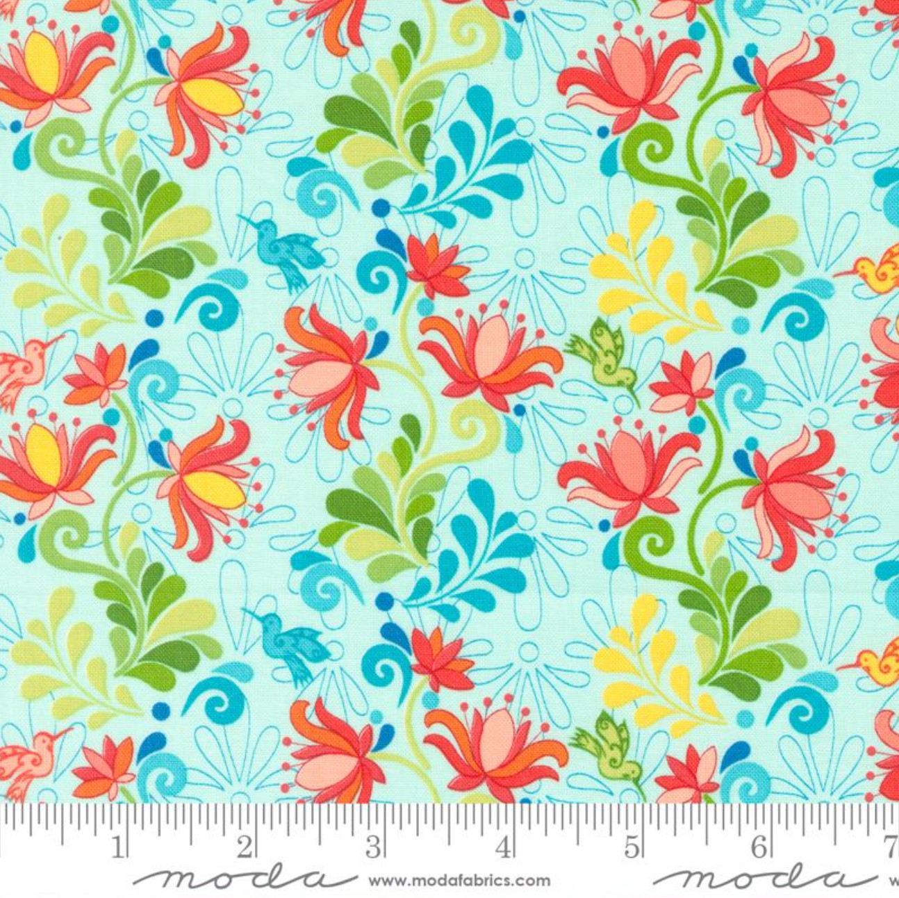 Land of Enchantment ~ Yucca Florals ~ Green Aqua 45031 23