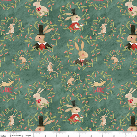 Teresa Kogut Hop Hop Hooray ~  Bunny Wreaths C14272 Teal