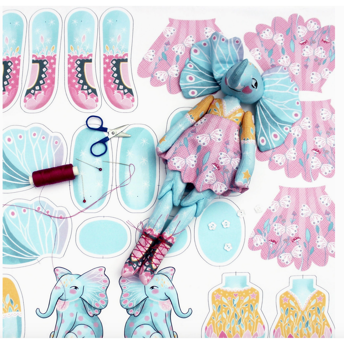 Diy Dolly Kit - Esme the Elephant Doll