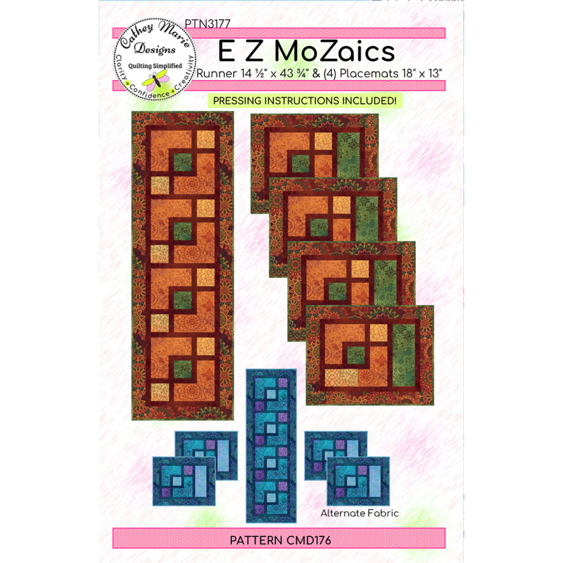 Cathey Marie Designs ~ E X Mozaics Table Runner Pattern Hobby House Needleworks 8061