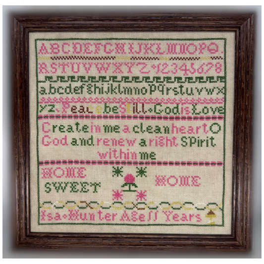 SamBrie Stitches Designs | Isa Hunter Reproduction Sampler MARKET 2024