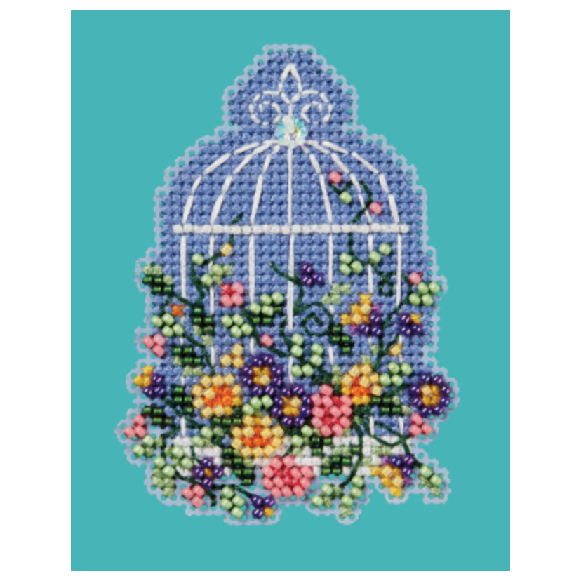 2024 Spring Bouquet Floral Birdcage Cross Stitch Kit Hobby House