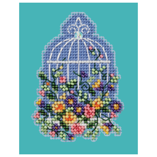 2024 Spring Bouquet | Floral Birdcage Cross Stitch Kit