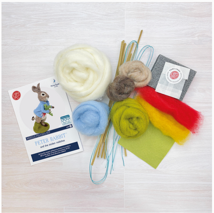 The Crafty Kit Company | Beatrix Potter - Peter Rabbit and the Stolen Radishes Needle Felting Kit