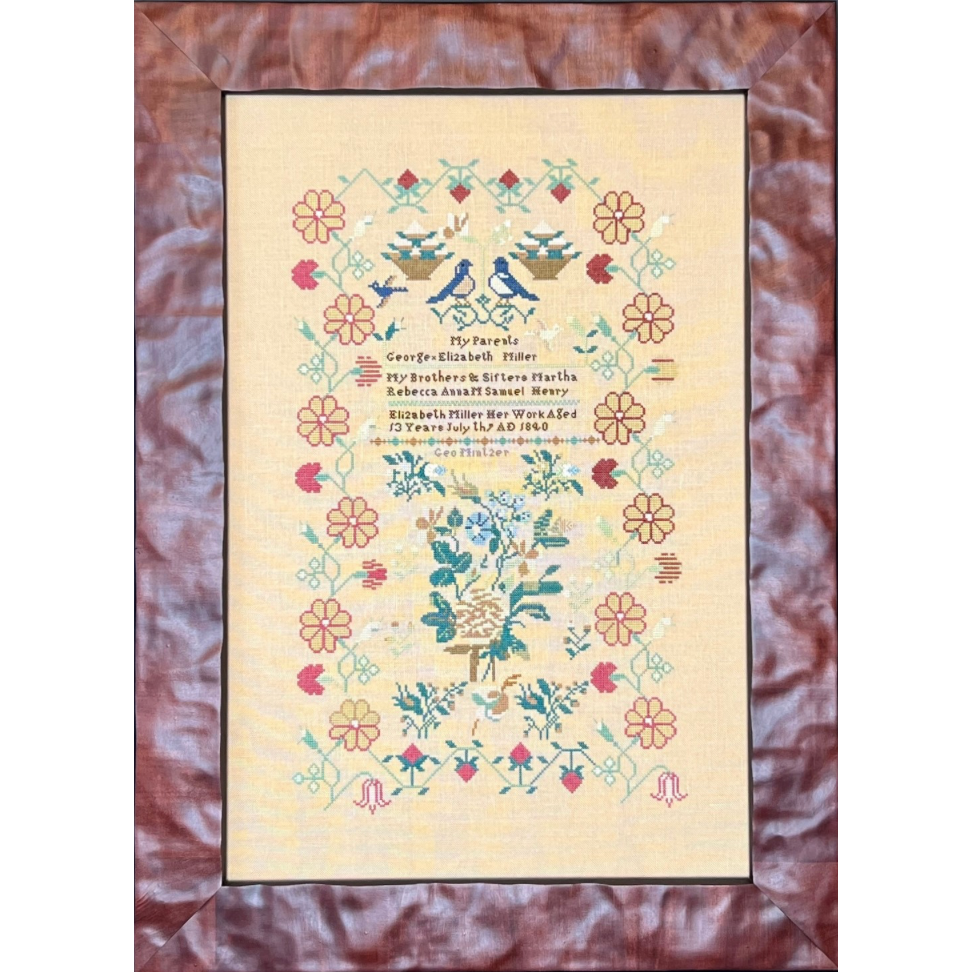 Queenstown Sampler Designs | Elizabeth Miller 1840 Reproduction Sampler MARKET 2024