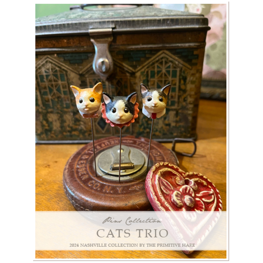 The Primitive Hare | Cats Trio Pin Set