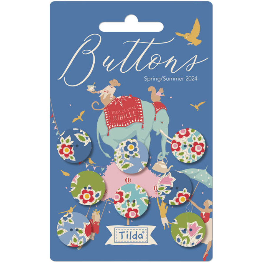 Tilda Fabrics Jubilee ~ TIL400060 ~ Farm Flower Buttons