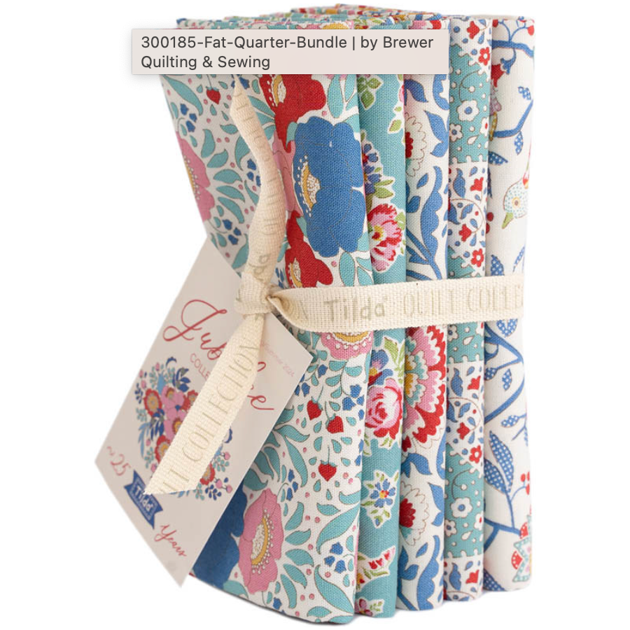 Tilda Fabrics Jubilee ~ TIL300184 ~ Fat Quarter Bundle ~ Teal and White