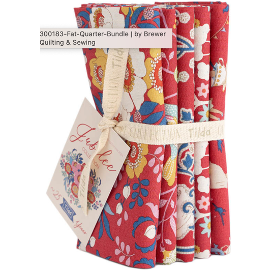 Tilda Fabrics Jubilee ~ TIL300182 ~ Fat Quarter Bundle ~ Red