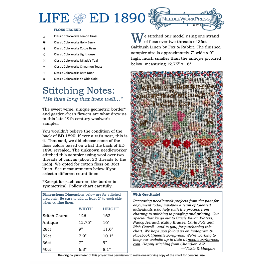 NeedleWorkPress | Life by ED 1890 MARKET 2024
