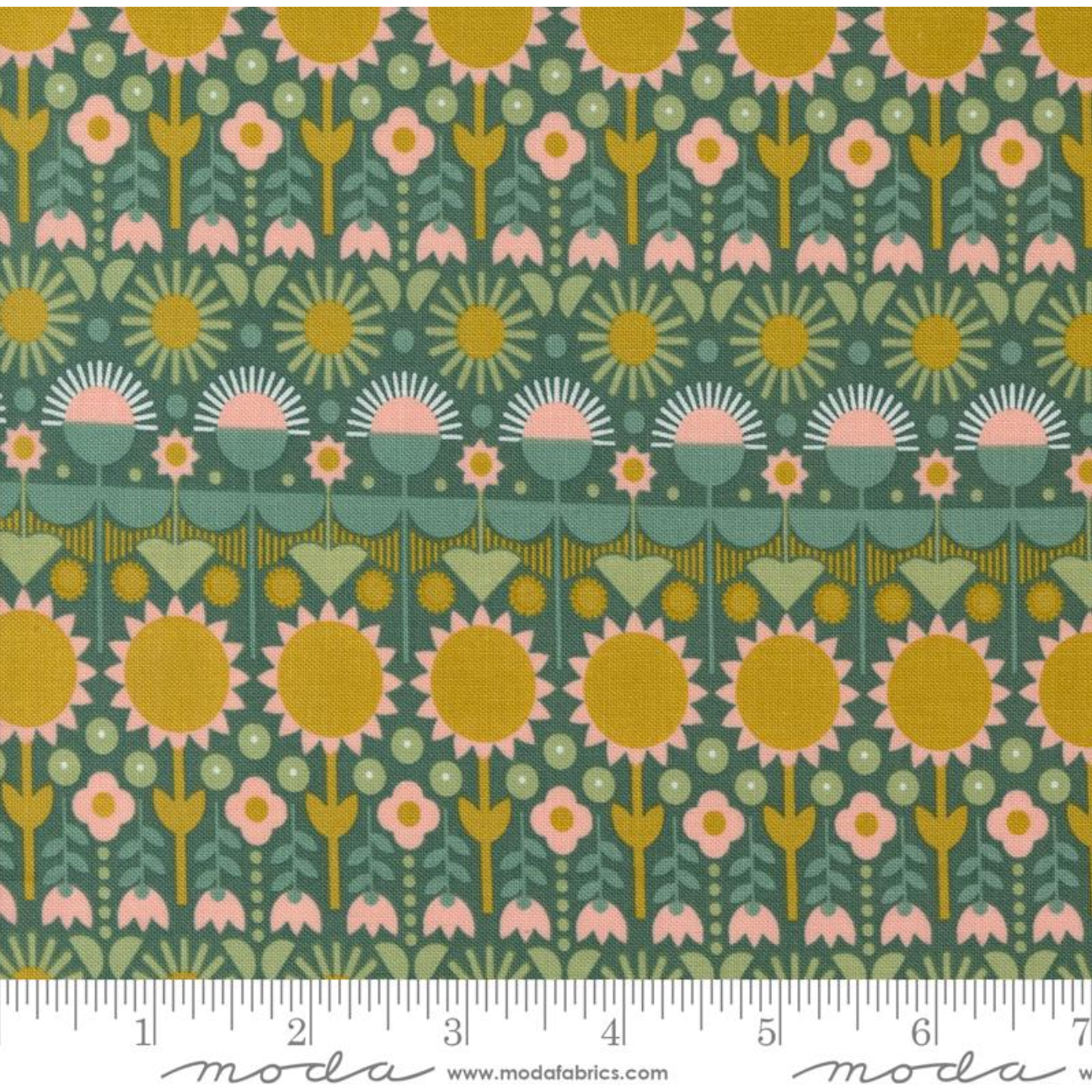 Imaginary Flowers ~ What If Florals Stripe ~ 48383 16 Spruce ~ One Yard