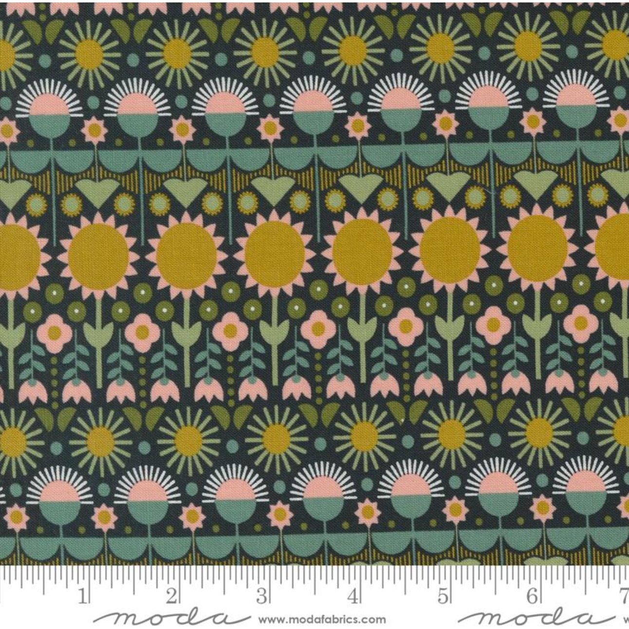 Imaginary Flowers ~ What If Florals Stripe ~ 48383 21 Ebony ~ One Yard