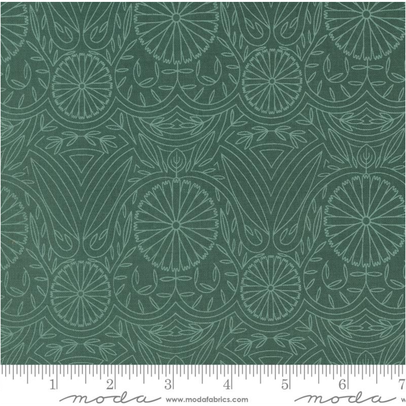 Imaginary Flowers ~ Flower Lines Damask ~ 48385 16 Spruce ~ One Yard