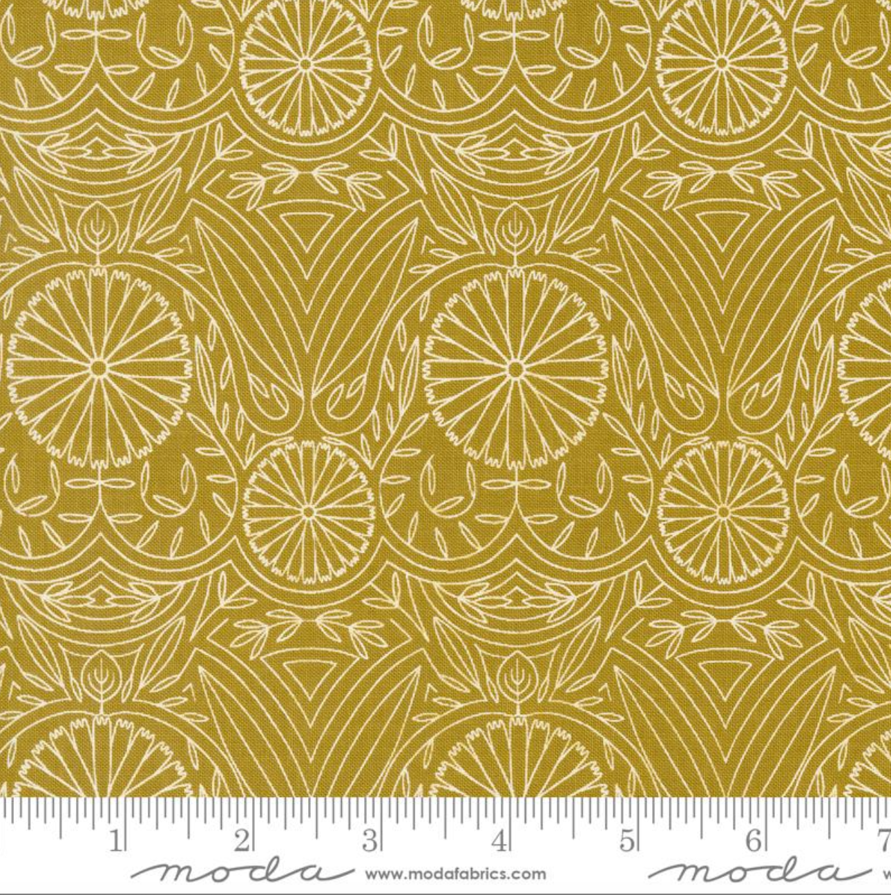 Imaginary Flowers ~ Flower Lines Damask ~ 48385 17 Golden