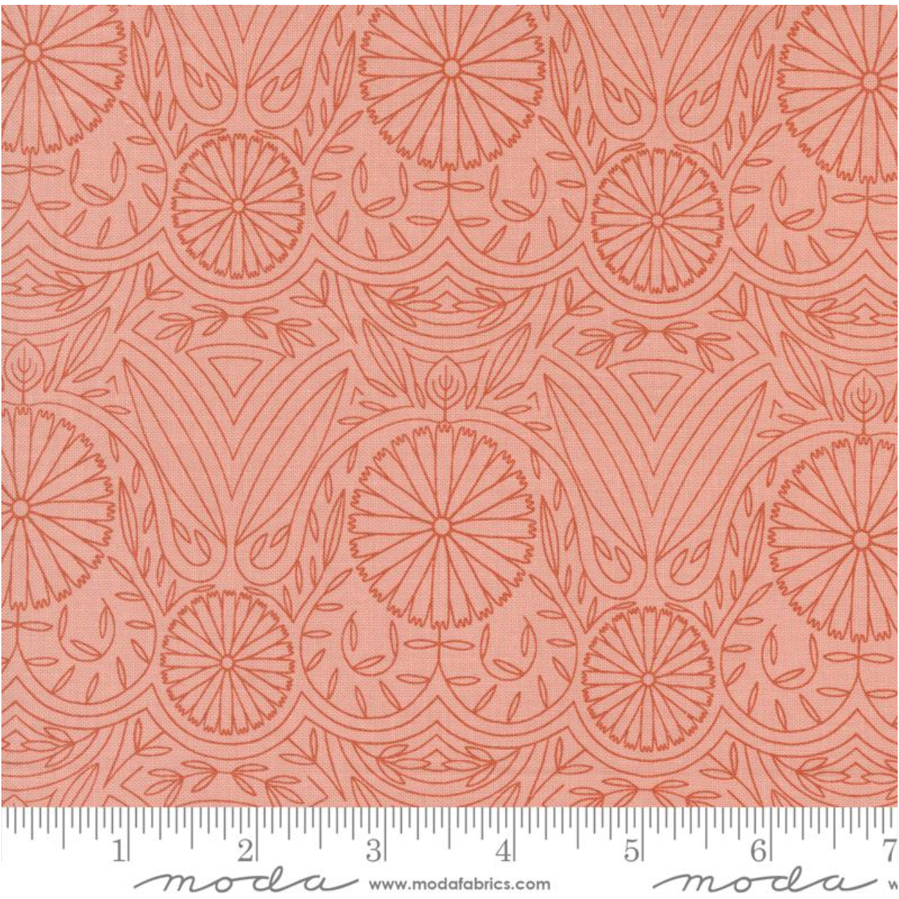 Imaginary Flowers ~ Flower Lines Damask ~ 48385 18 Blossom ~ One Yard