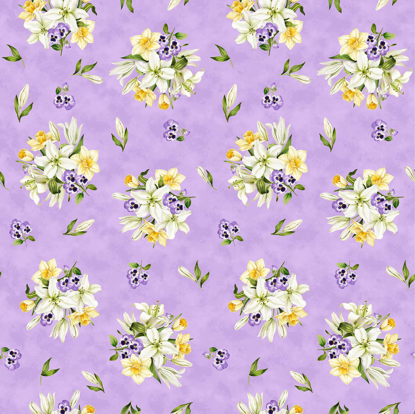 Northcott ~ Spring Awakening ~ Bouquets ~ 26867 82 Lilac Multi
