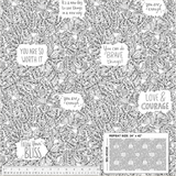 Bliss by Windham ~ 6 yds 28" ~ Love & Courage ~ Black and White 53982-1