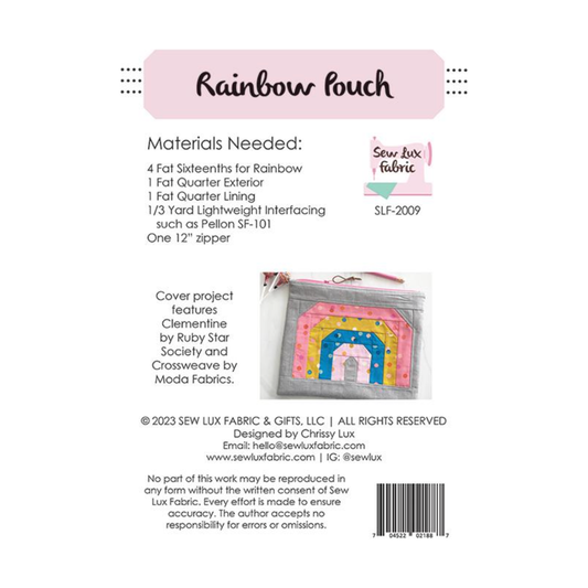 Sew Luxe ~ Rainbow Pouch Sewing Pattern