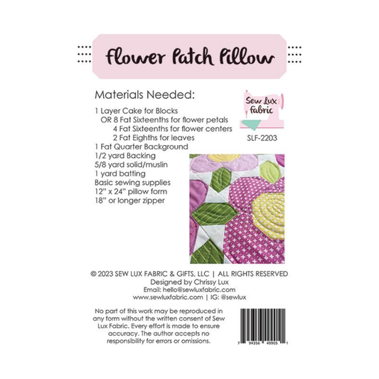 Sew Luxe ~ Flower Patch Pillow Sewing Pattern