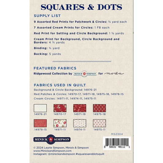 Minick & Simpson ~ Squares & Dots Quilt Pattern