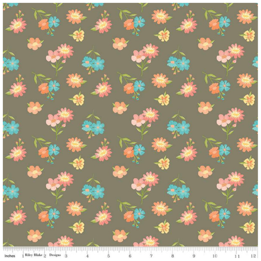 Spring's in Town ~ Floral C14211-Pewter