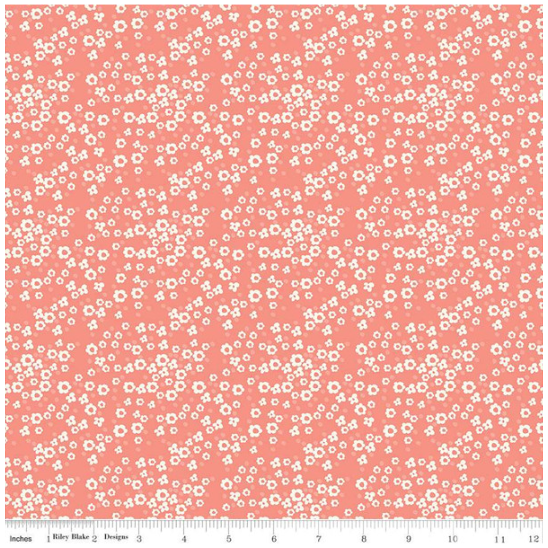 Spring's in Town ~ Blossoms C14215 Coral~ One Yard